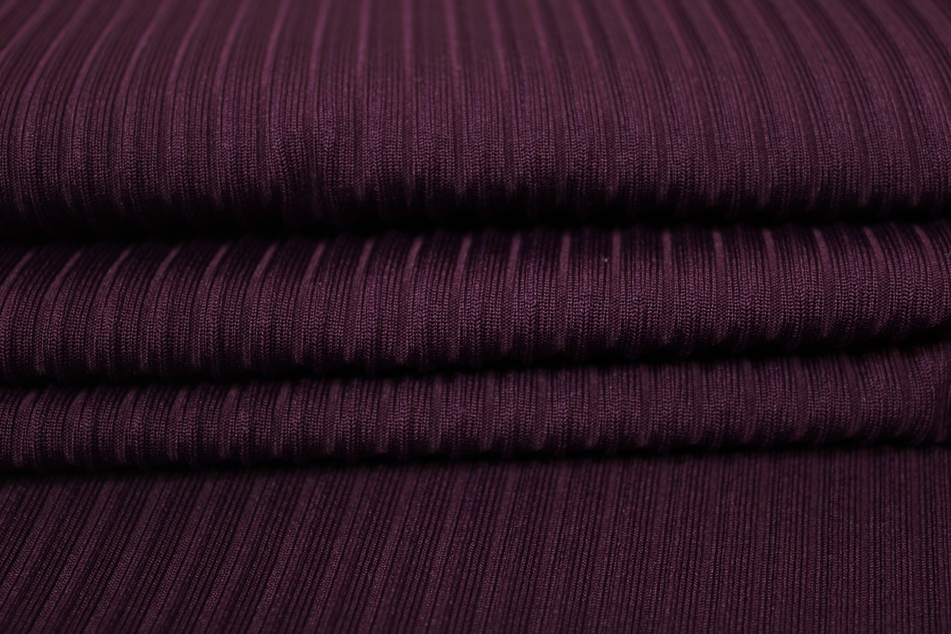 Tissu maille côtelé - prune - photo 2/3 | So Tissus