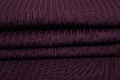 Tissu maille côtelé - prune - photo 2/3 | So Tissus
