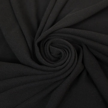 Tissu maille coton côtelé - noir