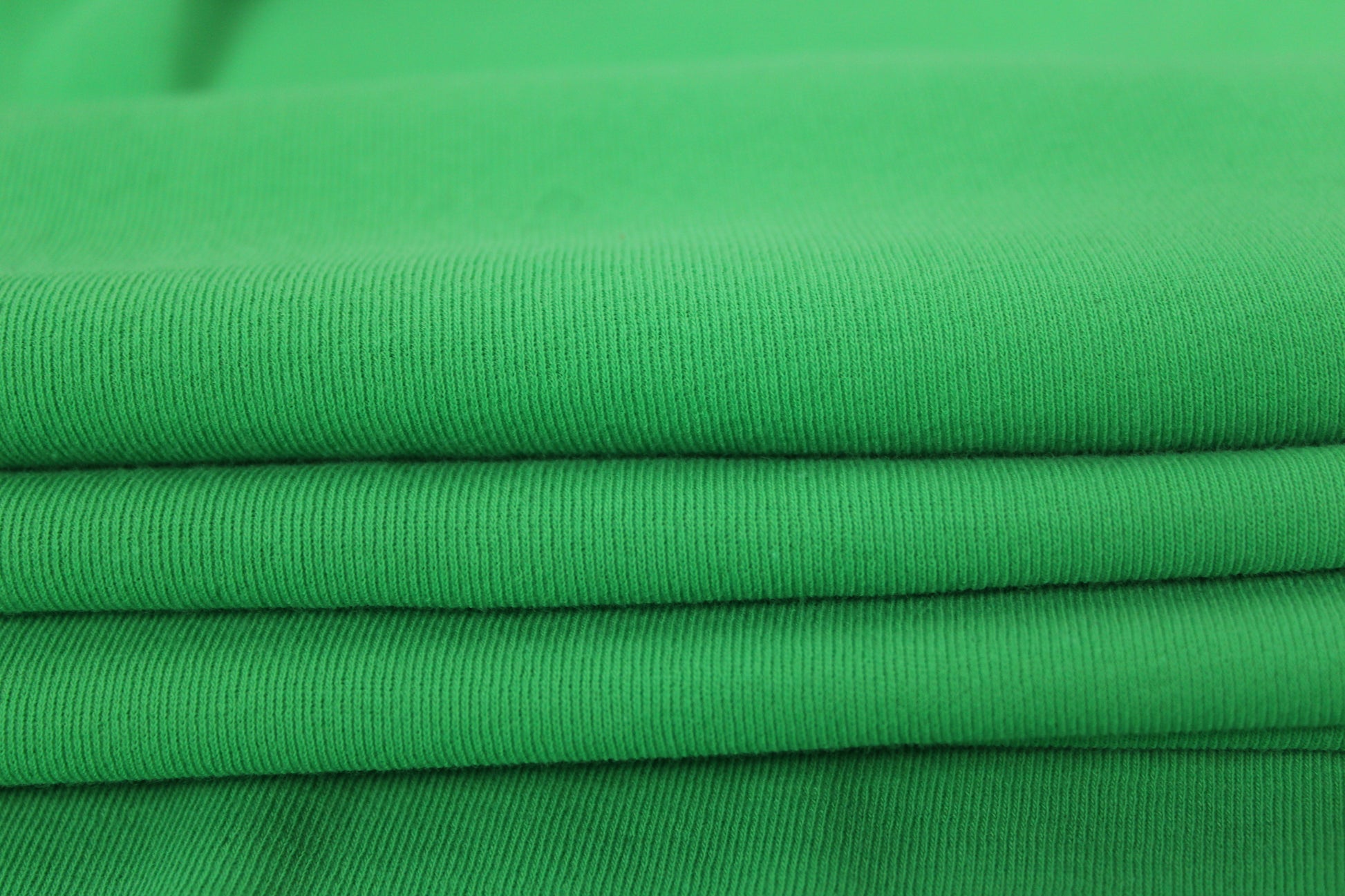 Tissu maille coton côtelé - vert pomme - photo 2/3 | So Tissus