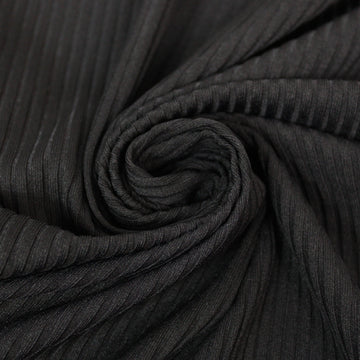 Tissu maille côtelé - noir