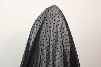 Tissu maille résille motif étoile - noir - photo 3/6 | So Tissus