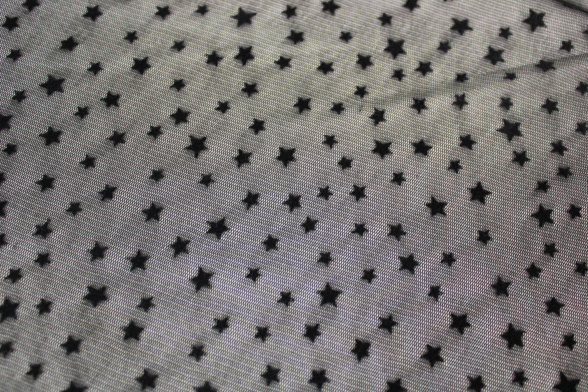 Tissu maille résille motif étoile - noir - photo 4/6 | So Tissus