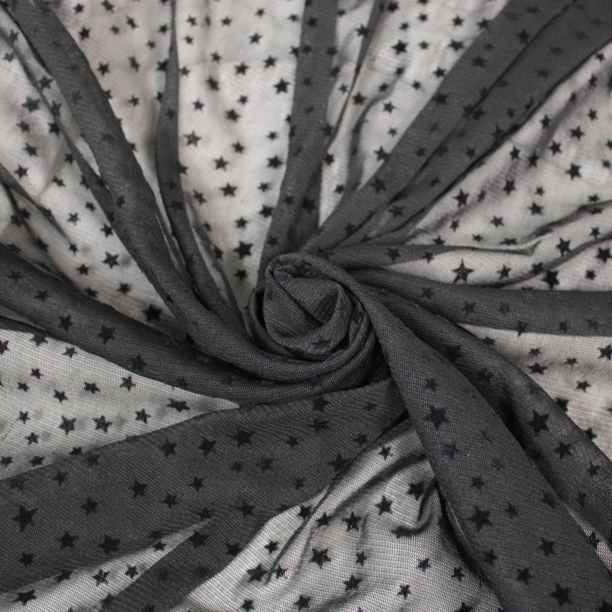 Tissu maille résille motif étoile - noir - photo 1/6 | So Tissus
