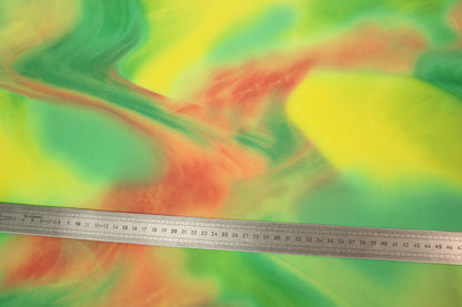 Tissu crêpe japonais - imprimé tie and dye - ton vert - photo 3/4 | So Tissus