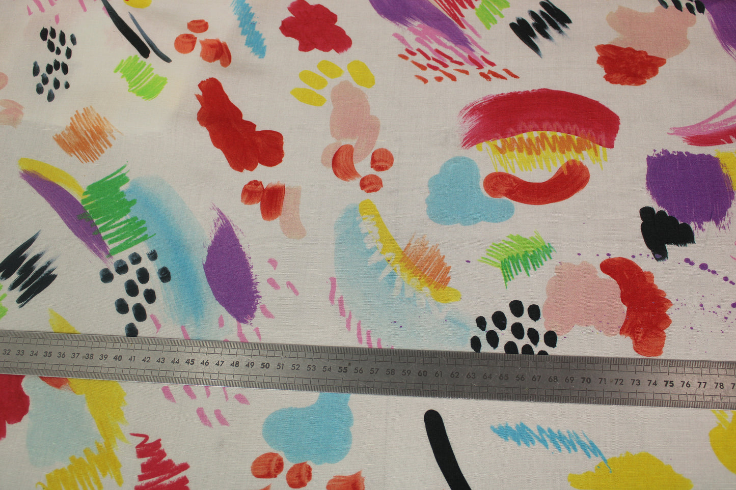 Tissu lin  -imprime tacheté - multicolore - photo 4/4 | So Tissus