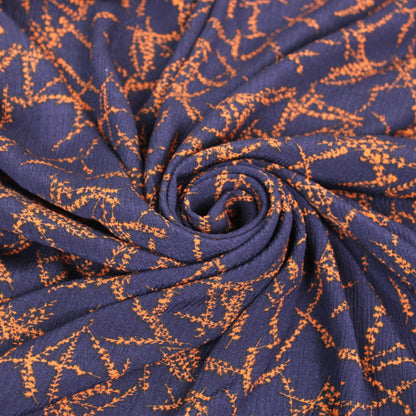 Tissu crêpon viscose - imprimé abstrait - ton bleu marine - photo 1/4 | So Tissus