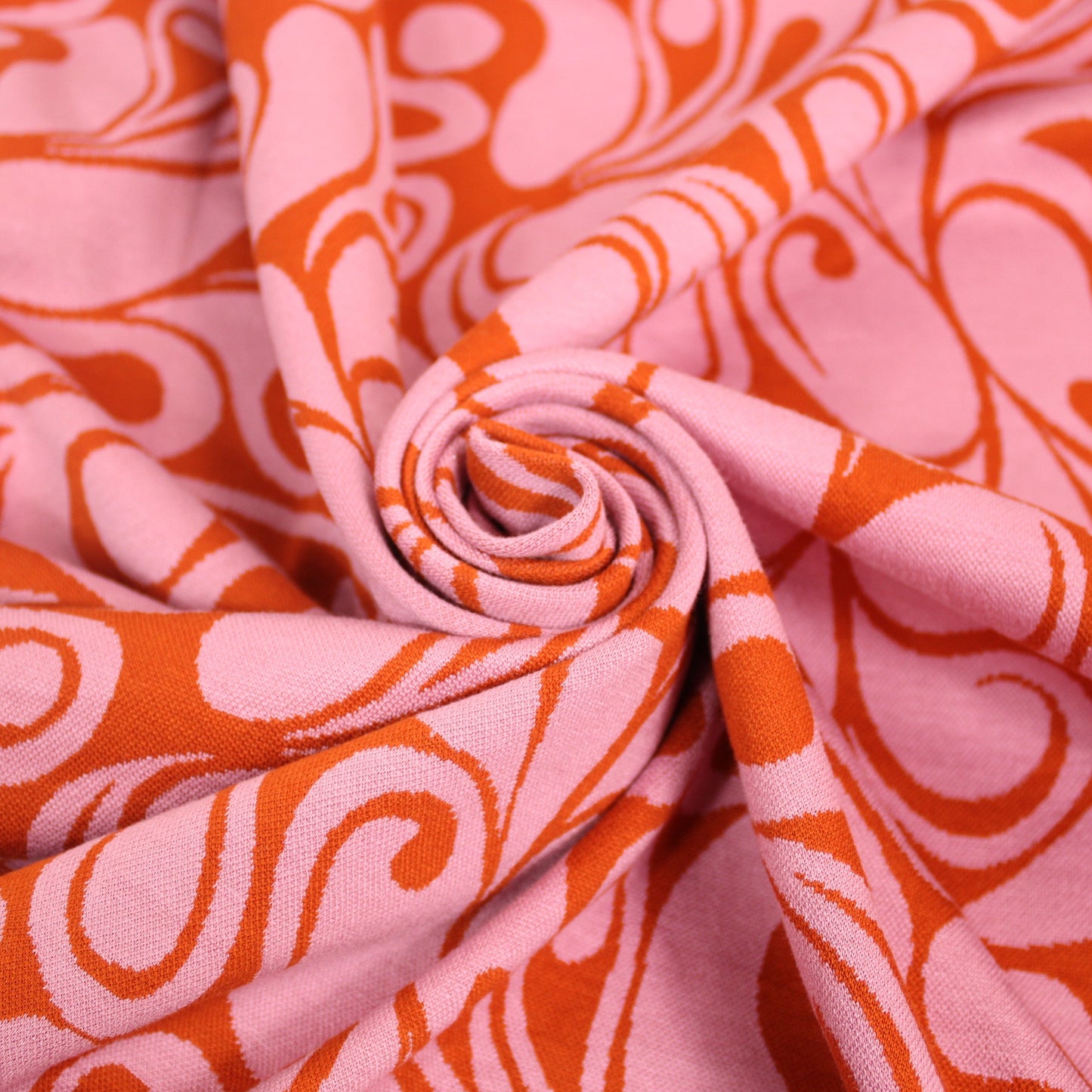 Tissu maille - imprimé rosace - rose et orange - photo 1/4 | So Tissus