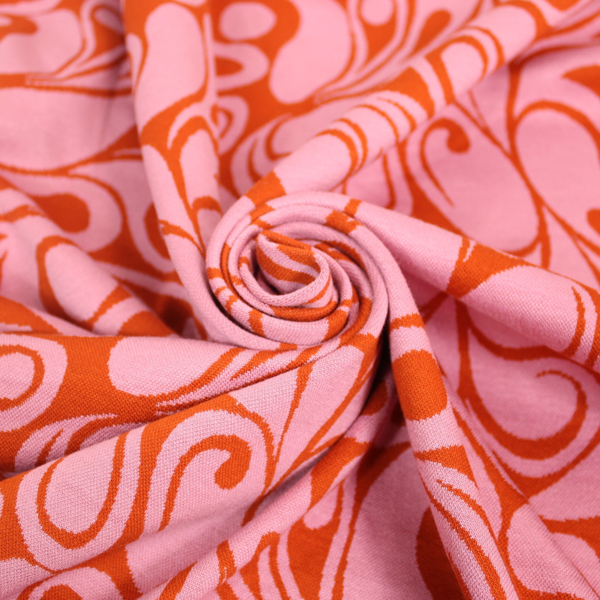 Tissu maille - imprimé rosace - rose et orange - photo 1/4 | So Tissus