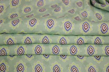 Tissu crêpe viscose - imprimé abstrait - ton vert d'eau - photo 2/4 | So Tissus