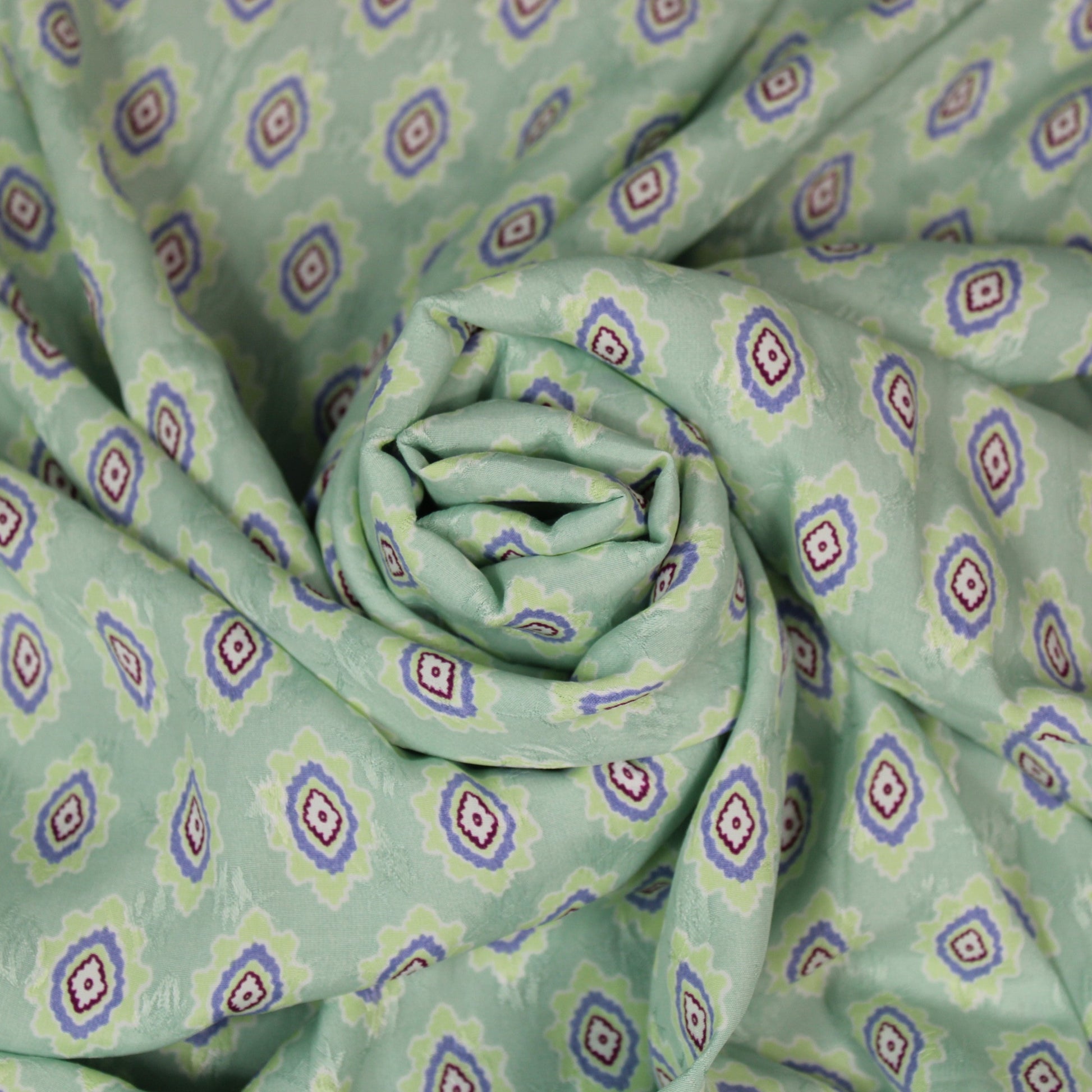 Tissu crêpe viscose - imprimé abstrait - ton vert d'eau - photo 1/4 | So Tissus