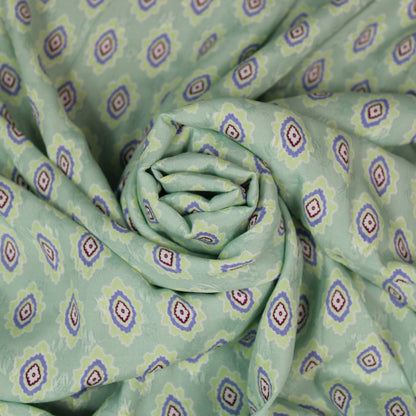 Tissu crêpe viscose - imprimé abstrait - ton vert d'eau - photo 1/4 | So Tissus