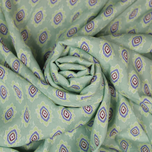 Tissu crêpe viscose - imprimé abstrait - ton vert d'eau - photo 1/4 | So Tissus