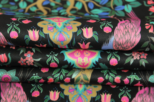 Tissu twill - imprimé paon et éléphant - photo 2/4 | So Tissus