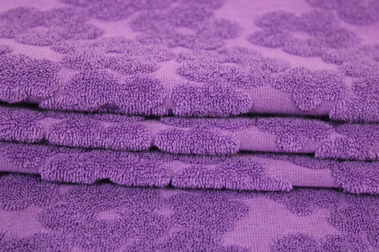 Tissu éponge - à motif fleuri - lilas - photo 2/4 | So Tissus