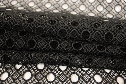 Tissu guipure noire - motif circulaire - photo 2/4 | So Tissus