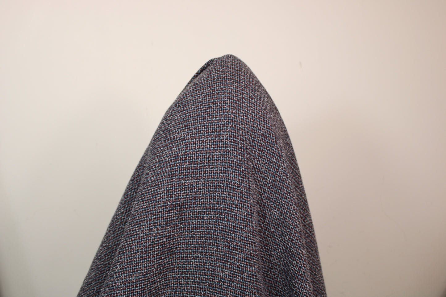 Tissu tweed coton - ton gris bleu et lie de vin - photo 3/4 | So Tissus