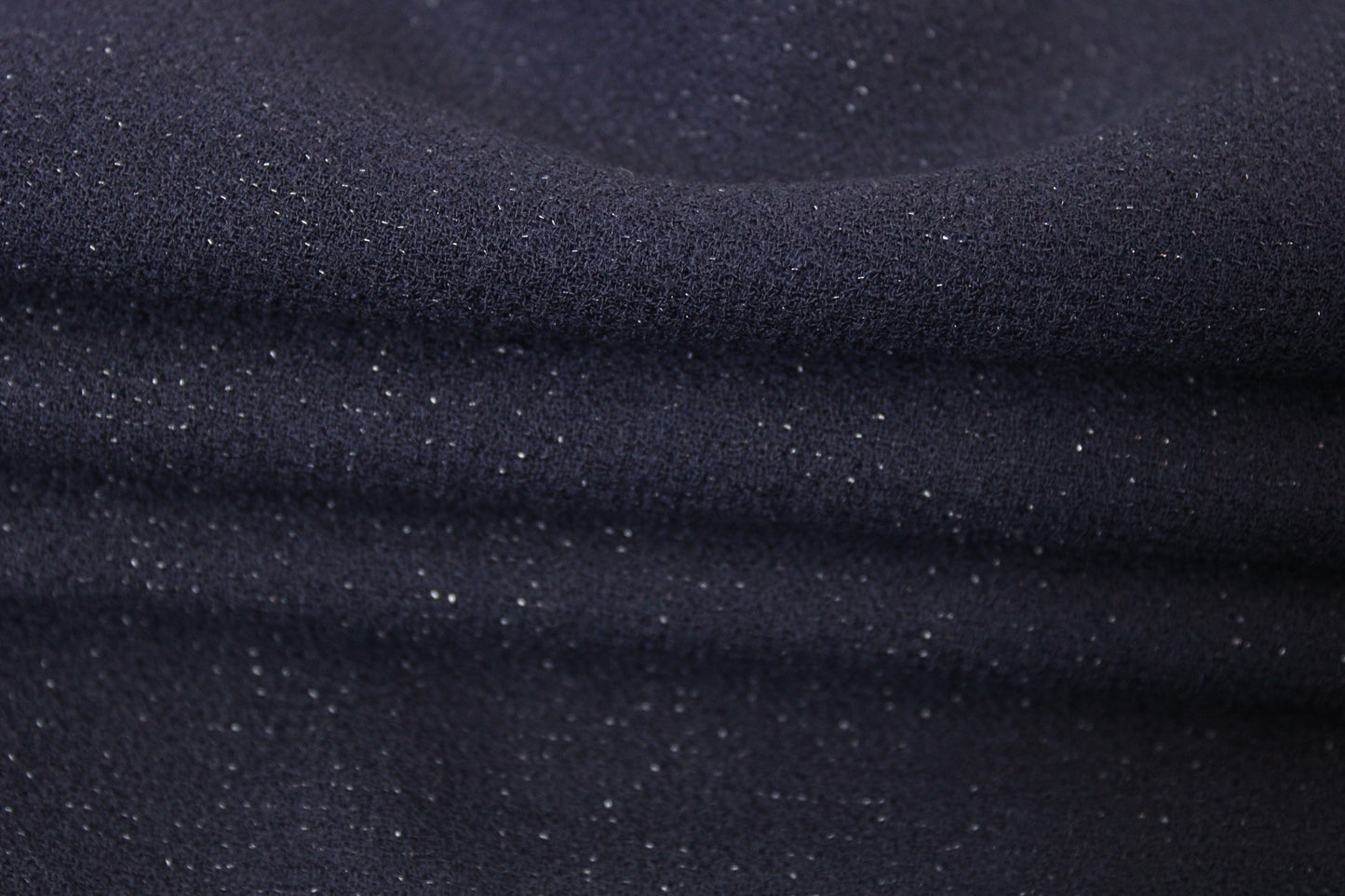 Tissu crêpe de laine - bleu marine et lurex argenté - photo 2/3 | So Tissus