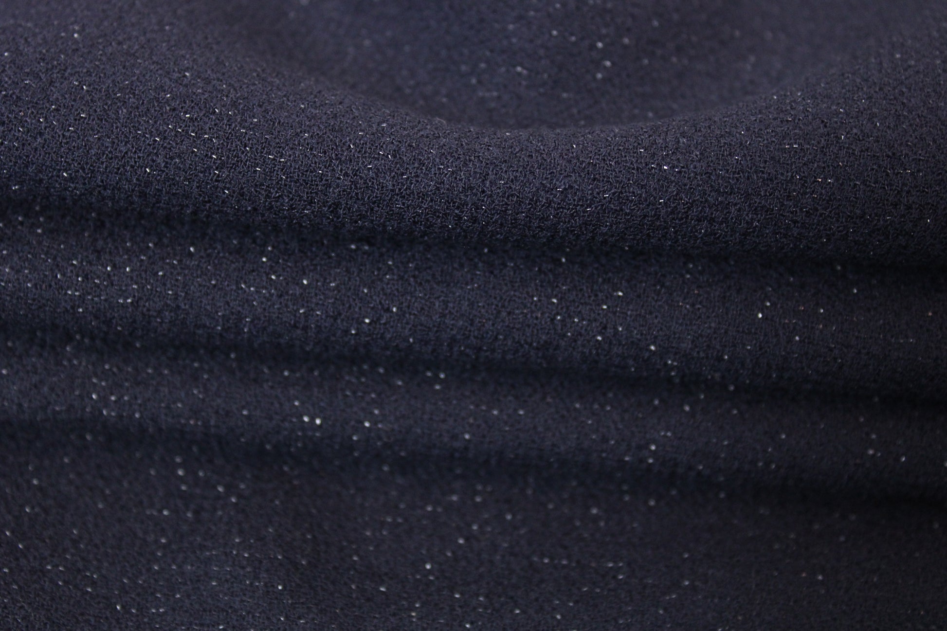 Tissu crêpe de laine - bleu marine et lurex argenté - photo 2/3 | So Tissus