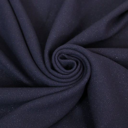 Tissu crêpe de laine - bleu marine et lurex argenté - photo 1/3 | So Tissus