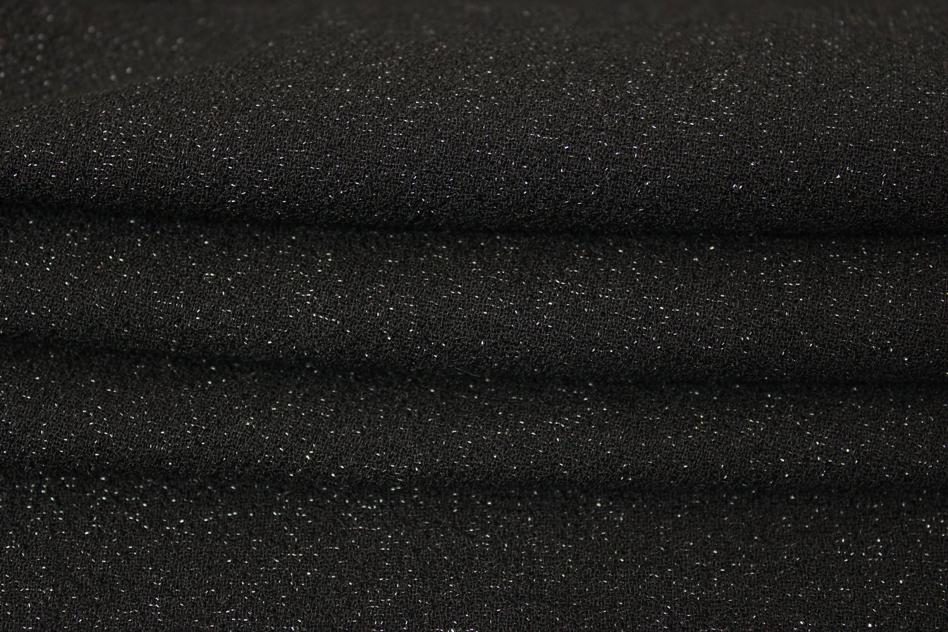 Tissu crêpe de laine - noir et lurex argenté - photo 2/3 | So Tissus