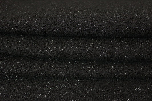 Tissu crêpe de laine - noir et lurex argenté - photo 2/3 | So Tissus