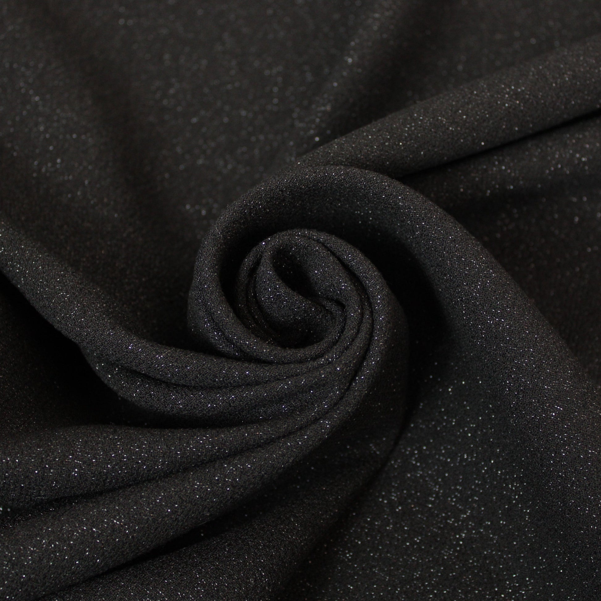 Tissu crêpe de laine - noir et lurex argenté - photo 1/3 | So Tissus