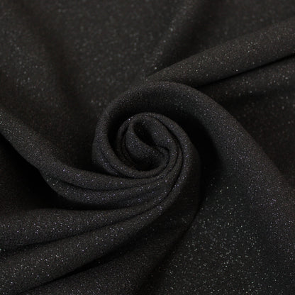 Tissu crêpe de laine - noir et lurex argenté - photo 1/3 | So Tissus
