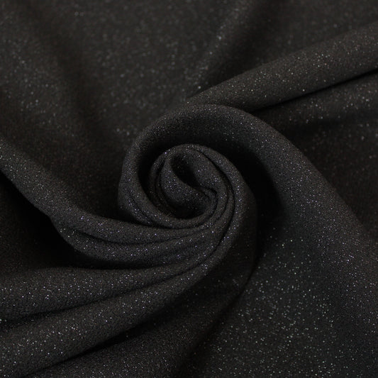 Tissu crêpe de laine - noir et lurex argenté - photo 1/3 | So Tissus