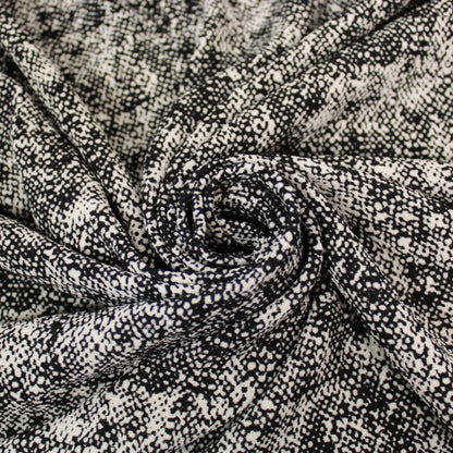 Tissu crêpe texturé - imprimé tacheté - noir et blanc - photo 1/3 | So Tissus
