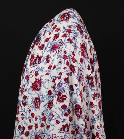 Tissu viscose - imprimé fleurs lie de vin - photo 3/4 | So Tissus