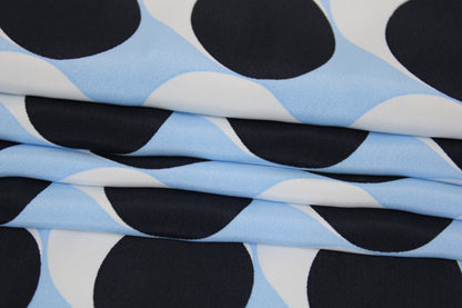 Tissu viscose - imprimé géométrique - ton bleu - photo 2/4 | So Tissus