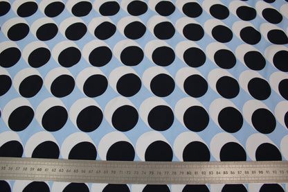 Tissu viscose - imprimé géométrique - ton bleu - photo 3/4 | So Tissus