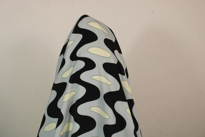 Tissu viscose - imprimé géométrique - ton gris bleu - photo 3/4 | So Tissus