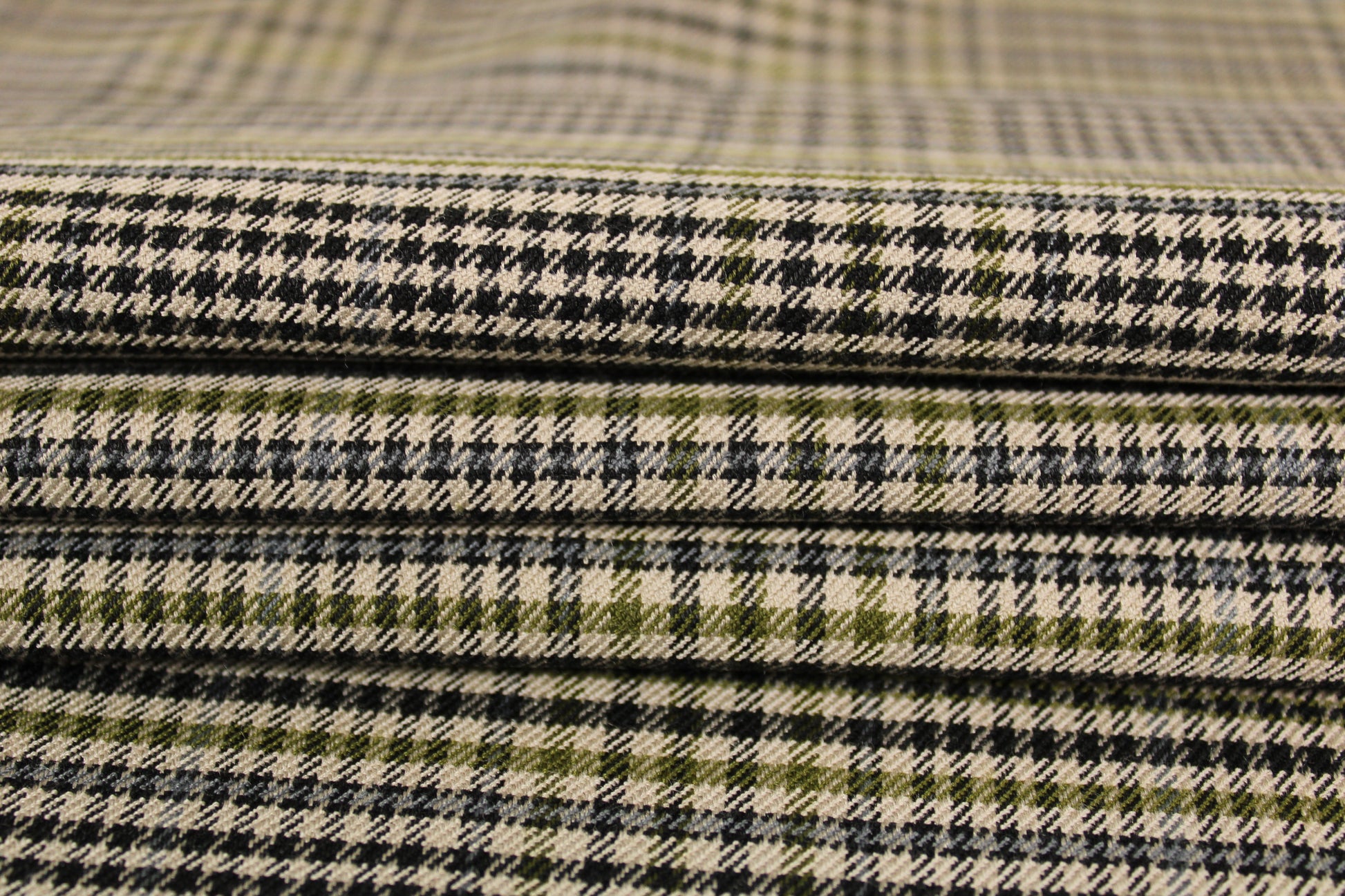 Tissu flanelle -  petits carreaux - ton beige et noir - photo 2/4 | So Tissus
