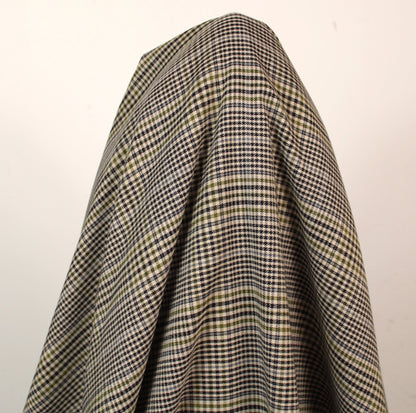 Tissu flanelle -  petits carreaux - ton beige et noir - photo 3/4 | So Tissus