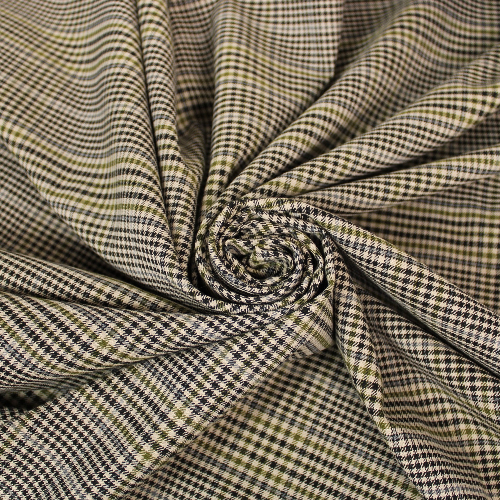 Tissu flanelle -  petits carreaux - ton beige et noir - photo 1/4 | So Tissus