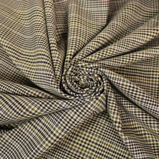 Tissu flanelle -  petits carreaux - ton beige et noir - photo 1/4 | So Tissus