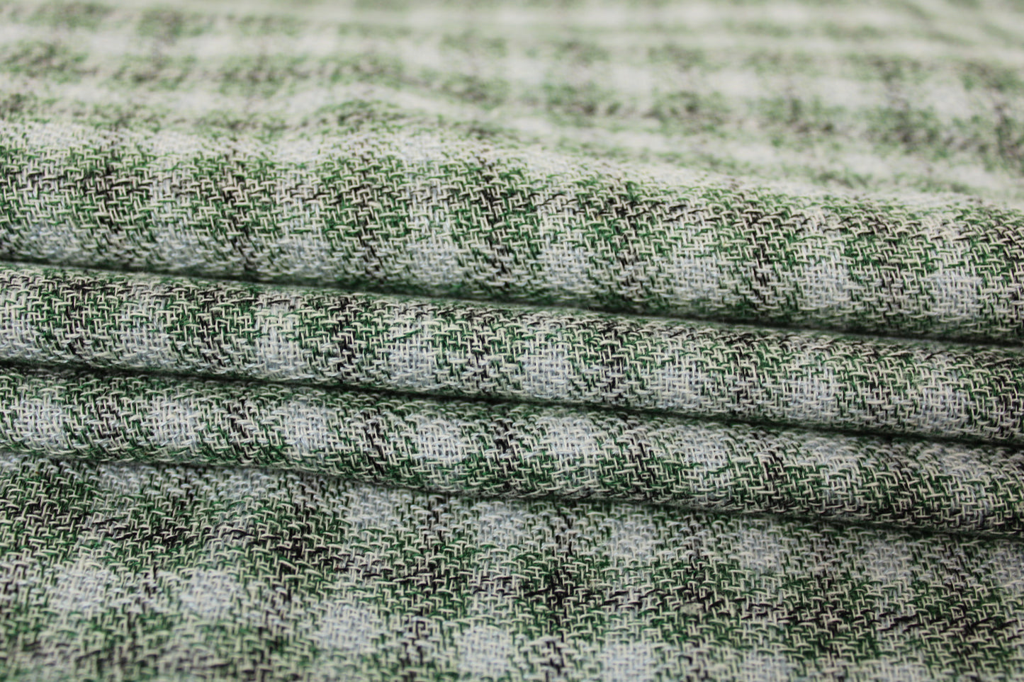Tissu étamine de coton à carreaux - ton gris vert - photo 2/4 | So Tissus