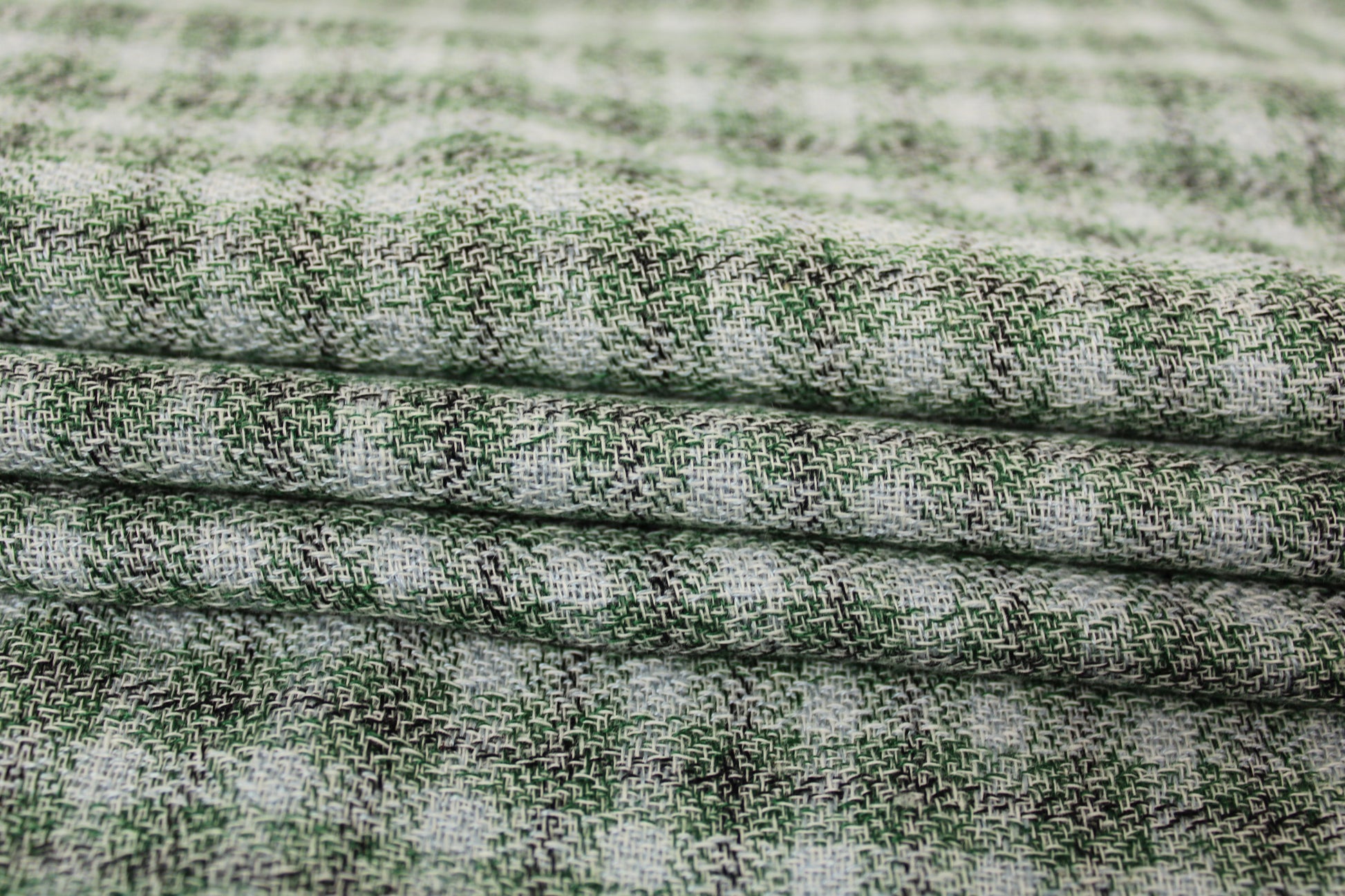 Tissu étamine de coton à carreaux - ton gris vert - photo 2/4 | So Tissus