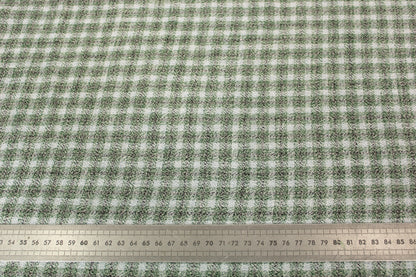 Tissu étamine de coton à carreaux - ton gris vert - photo 4/4 | So Tissus