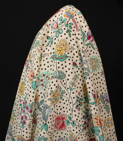 Tissu crêpe de chine 100% soie - imprimé fleurs vintages - photo 3/4 | So Tissus
