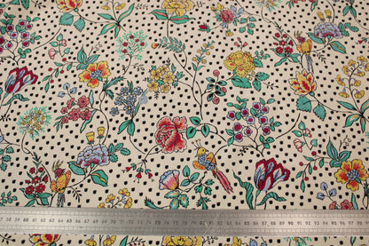 Tissu crêpe de chine 100% soie - imprimé fleurs vintages - photo 4/4 | So Tissus