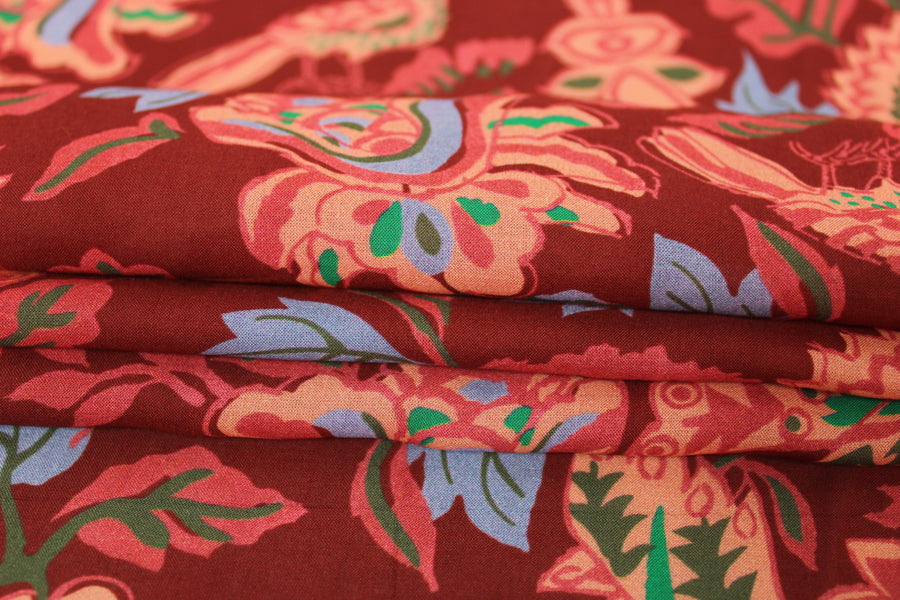 Tissu voile de coton - imprimé vintage