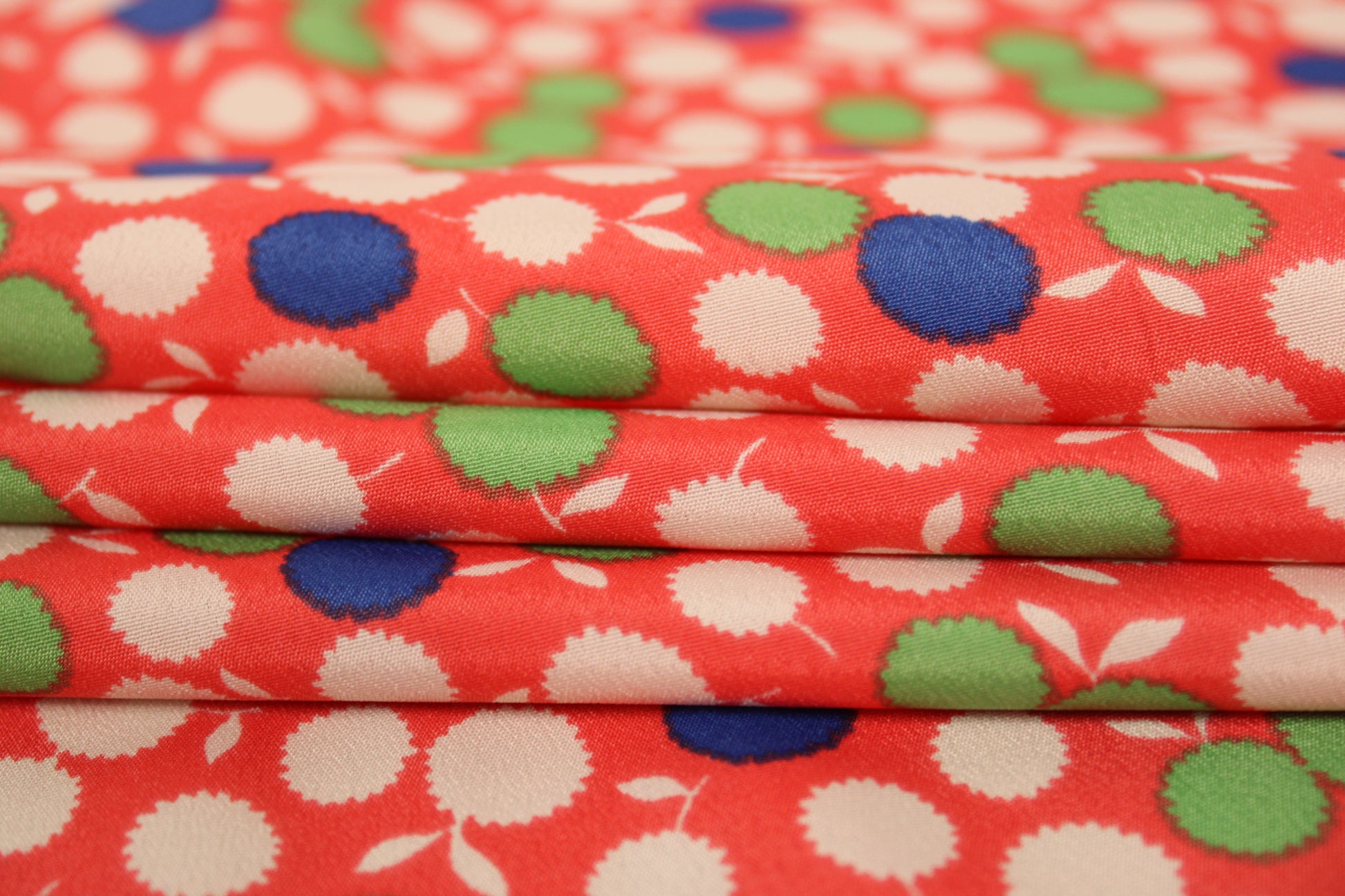 Tissu crêpe - imprimé fruit abstrait - corail - photo 2/4 | So Tissus