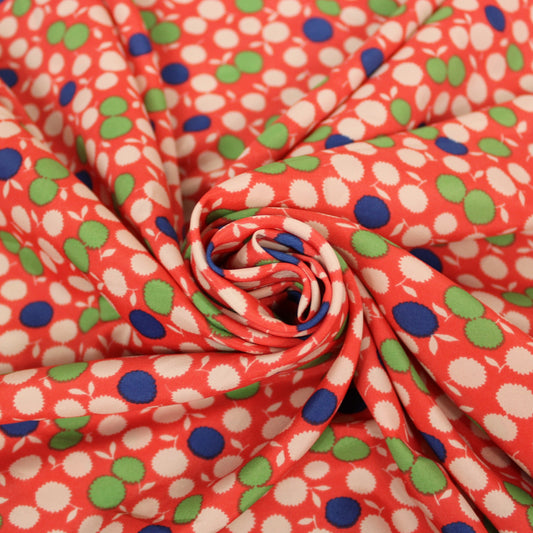 Tissu crêpe - imprimé fruit abstrait - corail - photo 1/4 | So Tissus