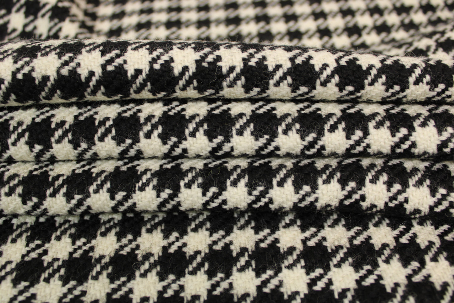 Tissu lainage pied de poule - noir et blanc - photo 2/4 | So Tissus