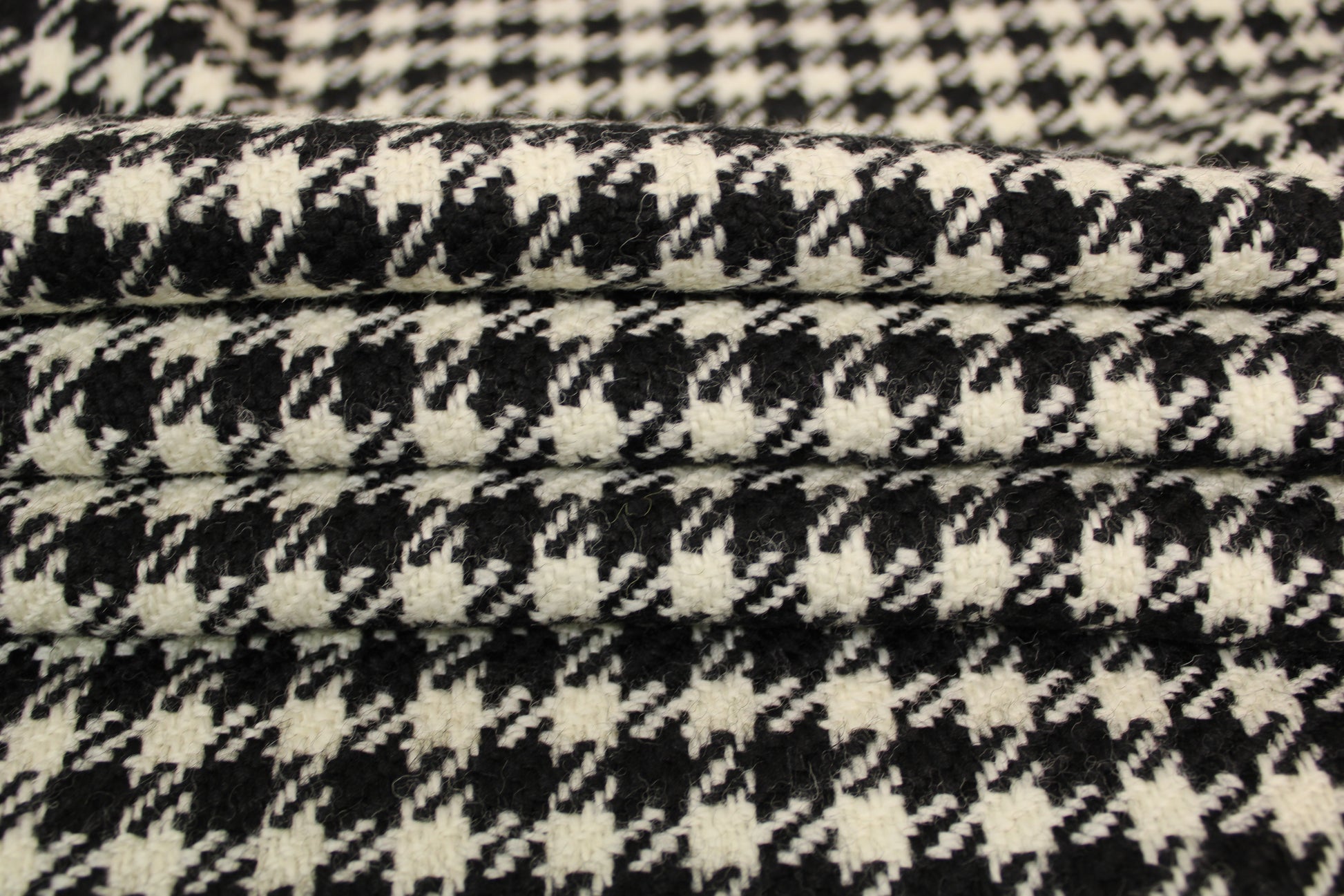 Tissu lainage pied de poule - noir et blanc - photo 2/4 | So Tissus