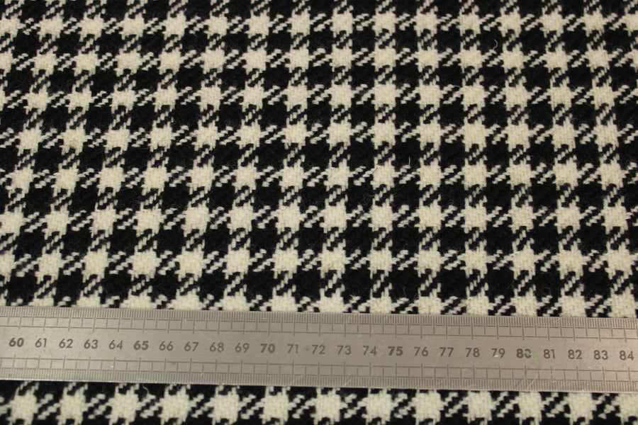 Tissu lainage pied de poule - noir et blanc