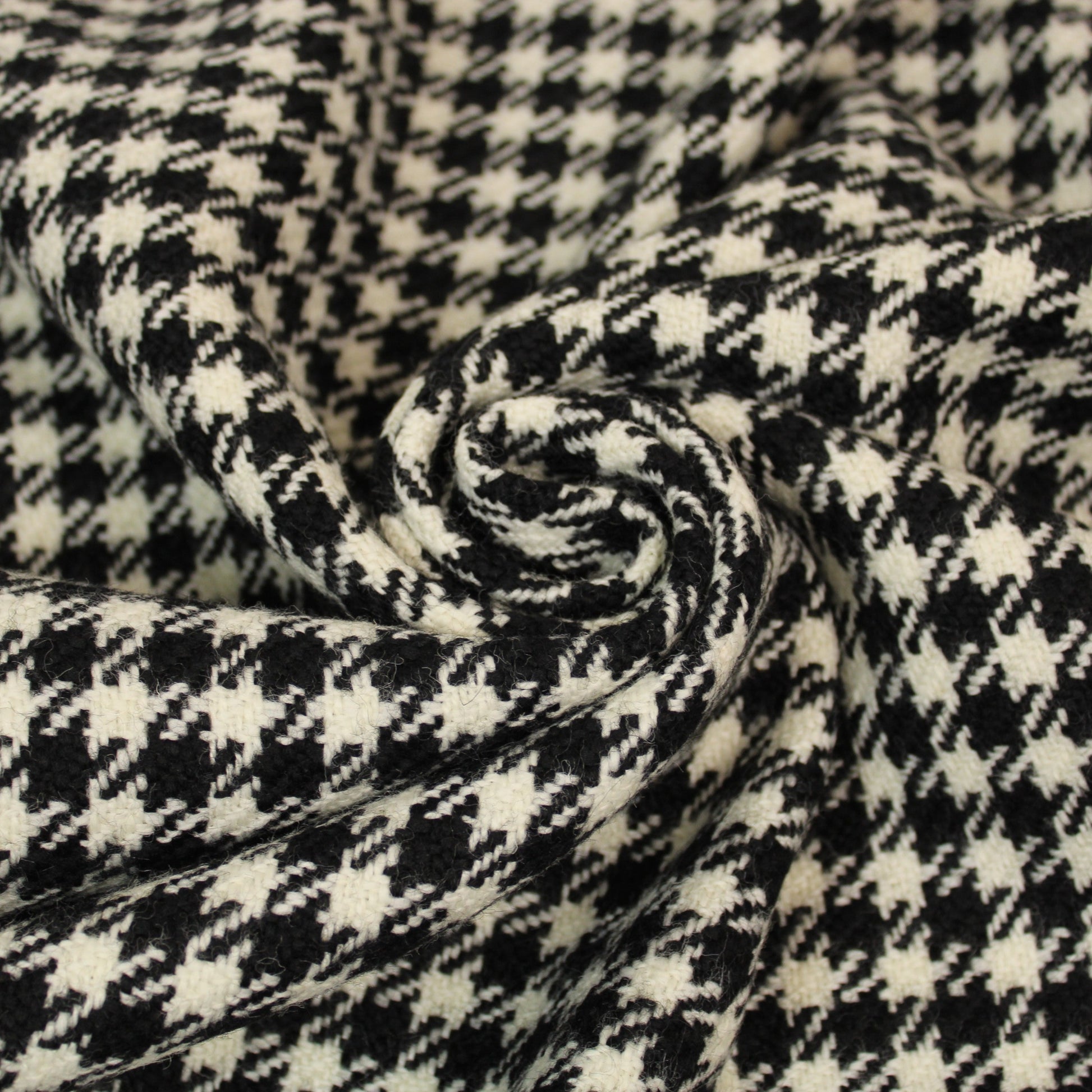 Tissu lainage pied de poule - noir et blanc - photo 1/4 | So Tissus